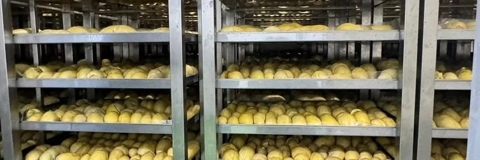 ชั้นวางผลผลิตทุเรียนภายในห้องเย็น
