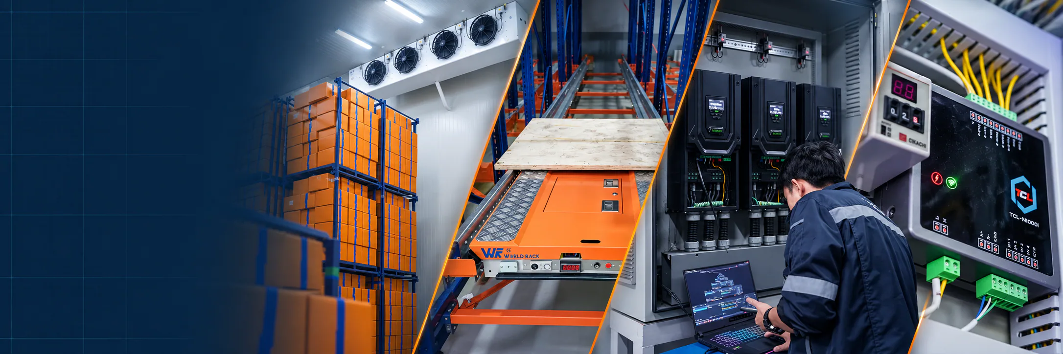 โซลูชันห้องเย็น ระบบ Shuttle อัตโนมัติ งานวิศวกรรมอินเวอร์เตอร์ และอุปกรณ์ IoT